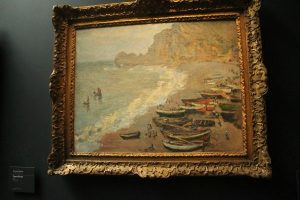 Claude Monet, "Plage et porte d'Amont à Etretat"