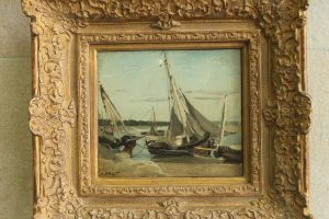 Camille Corot, "Trouville, bateaux de pêche échoués dans le chenal"
